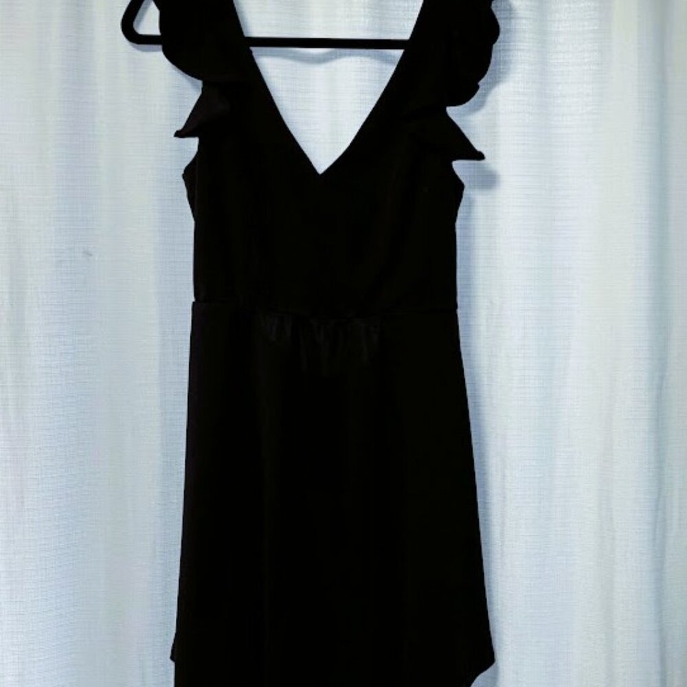 Altar’d State Black Ruffle Mini Dress – Semi-Backless